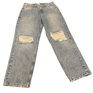 NWT The Drop Women's Distressed‎ High Rise Straight Jeans Size 30 Raw Hem